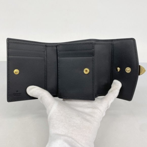 GUCCI Black Leather Sylvie Wallet - Picture 3 of 10